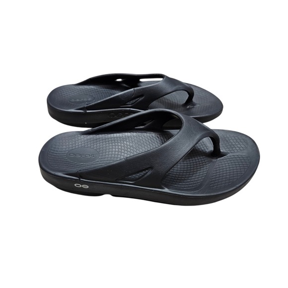 OOFOS Black OOfoam Recovery Flip Flop Sandals‎ Men\'s 11 Women\'s 13 Minimalist